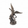 FIGURA ARCÁNGEL SAN MIGUEL SOBRE DEMONIO BRONCE RESINA 7X3.5X11 CM.