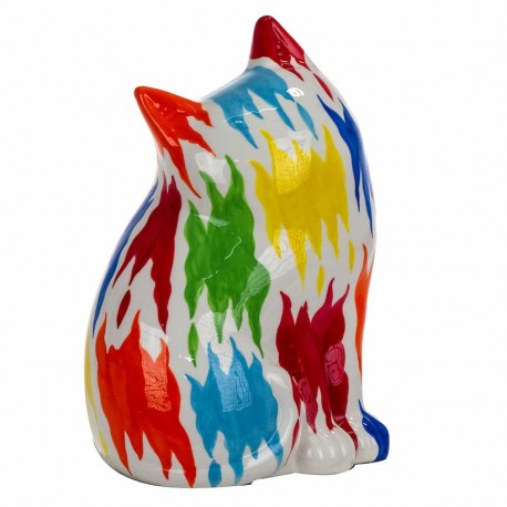 FIGURA GATO MULTICOLOR DOLOMITA 20X16X29 CM.