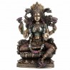 FIGURA LAKSHMI SENTADO RESINA BRONCE 15X9X24 CM.