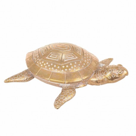 FIGURA TORTUGA RESINA DORADO 18.50X18X6.50 CM.