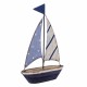 FIGURA BARCO VELERO AZUL METAL 11.50X3.30X17.50 CM.