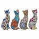 SET 4 FIGURAS GATO MULTICOLOR RESINA 5.5X4X12.50 CM.