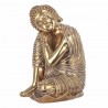 FIGURA BUDA ARRODILLADO RESINA DORADO ORIENTAL 22X19X33 CM.