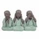 FIGURA 3 MONJES SENTADOS NO VE, NO HABLA, NO OYE RESINA 5.30x10x16.50 CM.