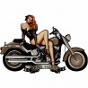 ADORNO PARED MOTO CON MUJER RIDE HARD METAL RETRO 30X0.20X20 CM.