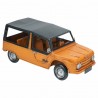 FIGURA COCHE NEGRO Y NARANJA RETRO METAL 33X15X13 CM.