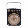 RELOJ SOBREMESA RADIO RETRO METAL 15X8X18 CM.