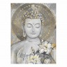 CUADRO BUDA CON FLORES PINTURA ORIENTAL 80X4.5X100 CM.