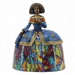 FIGURA MENINA MULTICOLOR RESINA 17.5X12.5X20 CM.