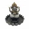 FIGURA CANDELABRO GANESHA SENTADO RESINA ORIENTAL 16X16X13 CM.