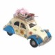 SET 2 FIGURAS COCHE FLORES HIPPIE RETRO METAL 11X5X7.5 CM.