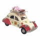 SET 2 FIGURAS COCHE FLORES HIPPIE RETRO METAL 11X5X7.5 CM.