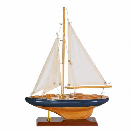 FIGURA BARCO VELERO CON BASE MADERA 25X6X34.50 CM.