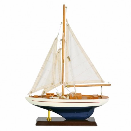 FIGURA BARCO VELERO CON BASE MADERA 25X6X34.50 CM.