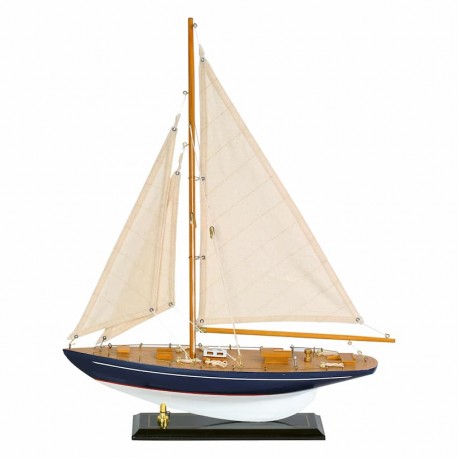 FIGURA BARCO VELERO CON BASE MADERA 41X9X62 CM.