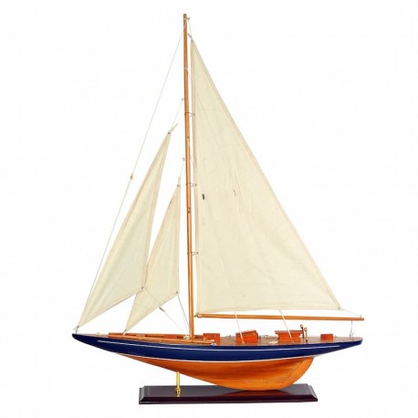 FIGURA BARCO VELERO CON BASE MADERA 75X14X96.50 CM.