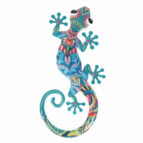 APLIQUE ADORNO PARED LAGARTO MULTICOLOR METAL 21X2X46 CM.