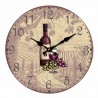 RELOJ PARED VINO Y UVA MADERA 34X4X34 CM.