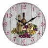 RELOJ PARED VINO Y UVA MADERA 34X4X34 CM.