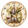 RELOJ PARED VINO Y UVA MADERA 34X4X34 CM.