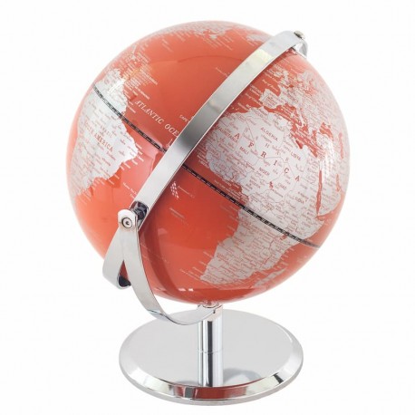 GLOBO TERRÁQUEO MUNDO NARANJA PVC 26X23X31 CM.