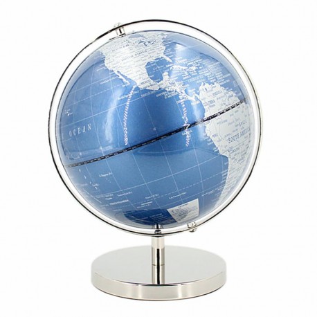 GLOBO TERRÁQUEO MUNDO AZUL PVC 21X20X27 CM.