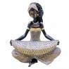 FIGURA AFRICANA SENTADA RESINA 20X13.50X22 CM.