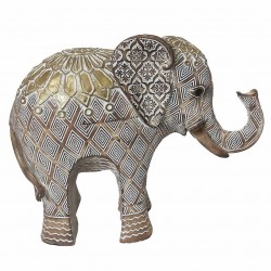 FIGURA ELEFANTE RESINA DORADO 25X9X20 CM.