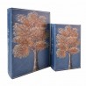 SET 2 CAJAS LIBRO ÁRBOL DE LA VIDA MADERA 18X7X27 CM.