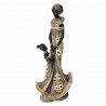 FIGURA MUJER AFRICANA CON HIJA RESINA 16X9X37 CM.