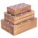 SET 3 CAJAS CENEFAS MADERA 25X18X8.50 CM.