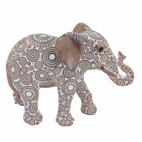 FIGURA ELEFANTE RESINA ÉTNICO 19X8X15 CM.