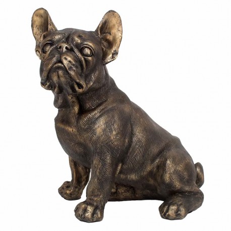 FIGURA PERRO BULLDOG FRANCÉS RESINA 24X17X27 CM.