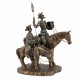 FIGURA DON QUIJOTE Y SANCHO CON CABALLO RESINA 20.50X15X23 CM.