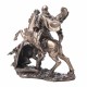 FIGURA SAN JORGE A CABALLO CON DRAGÓN RESINA BRONCE 17X8.5X16 CM.