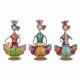 SET 3 FIGURAS MUJERES AFRICANAS CON INSTRUMENTOS MUSICALES HOJALATA MULTICOLOR 13X9X22 CM.