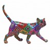 FIGURA GATO MULTICOLOR RESINA 31X10X26 CM.