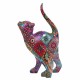 FIGURA GATO MULTICOLOR RESINA 17X9X31 CM.