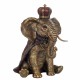 FIGURA ELEFANTE CON CORONA RESINA 27X30X37.50 CM.