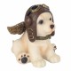 FIGURA PERRO CON ALAS PILOTO AVIADOR RESINA 16X15.50X15.50 CM.