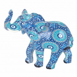 FIGURA ELEFANTE AZUL RESINA 10X5X8.50 CM.