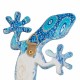 SET 2 APLIQUES PARED LAGARTO AZUL RESINA 10X3X20.50 CM.