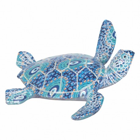 FIGURA TORTUGA AZUL RESINA 10X10.50X3.50 CM.