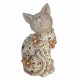 FIGURA GATO MAGNESIA EXTERIOR 20.50X18.5X42 CM.