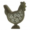 FIGURA GALLINA CON FLORES MADERA 15X2.5X18 CM.