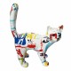 FIGURA GATO MULTICOLOR RESINA 24.5X11.5X30 CM.