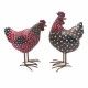 SET 2 FIGURAS GALLINAS RESINA 14X10X22.50 CM.