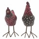 SET 2 FIGURAS GALLINAS RESINA 14X10X22.50 CM.