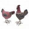 SET 2 FIGURAS GALLINAS RESINA 11X7X17.50 CM.