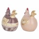 SET 2 FIGURAS GALLINAS RESINA 8.5X7X10 CM.